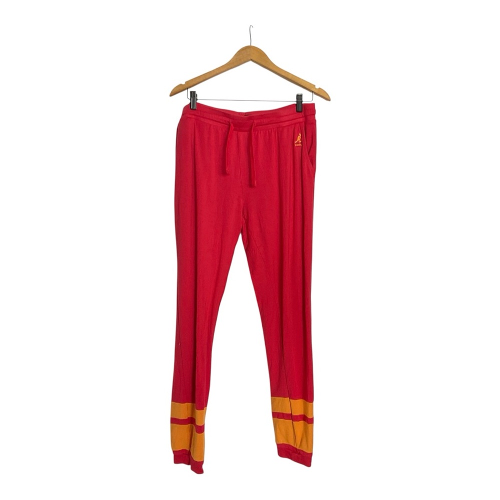 Kangol Burnt Orange Jogger Sweatpants Striped Cuff Athletic Lounge Pants Size